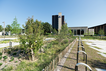 Photographie du parvis du PEX de Strasbourg.