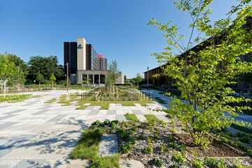 Photographie du parvis du PEX de Strasbourg.